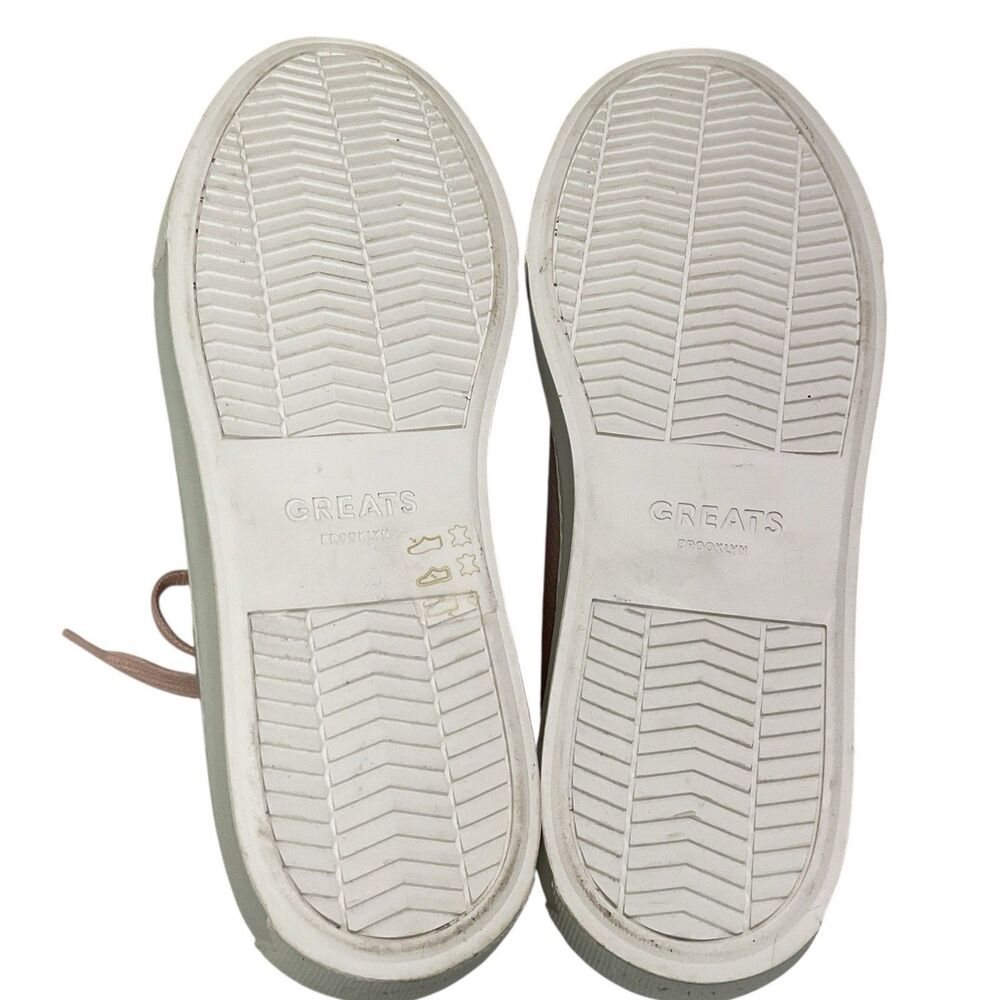 Greats Women's Size 8.5 Brooklyn Royale Pink & White Perforated Leather Sneakers - Picture 6 of 7